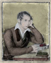 Risorgimento: portret patrioty, filozofa, myśliciela politycznego Carlo Cattaneo (1801-1869) rysunek Ernesty Bisi