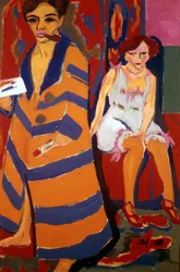 Autoportret z modelką, 1907