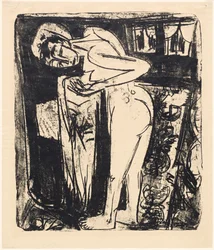 Stojąc nago w pokoju, 1921.