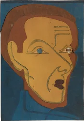 Autoportret, drzeworyt barwny I