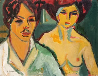 Autoportret z modelem, 1905