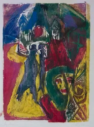 Ulica z Cocotte, Berlin Scena Uliczna, 1915-1916.