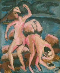 Dwóch kąpiących się Fehmarn, 1912.