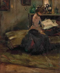 Lady Reading (olej na płótnie)