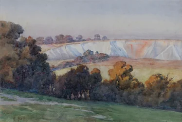 Coulsdon Quarry z Farthing Downs (wc na papierze)