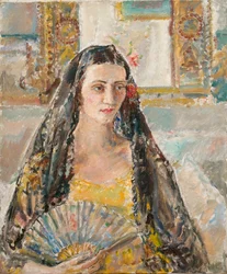 Dama z wachlarzem, exh. 1926 (olej na płótnie)