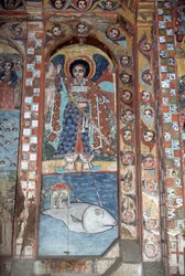 Anioł, fresk w kościele Narga Selassie, wyspa Dek, jezioro Tana, Etiopia