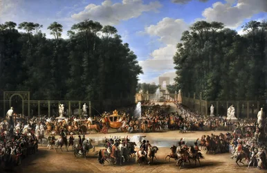 Procesja ślubna Napoleona I i Marie-Louise przekraczających Jardin des Tuileries 2 kwietnia