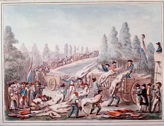 Transport zwłok podczas rewolucji (akwarela, ok. 1790)