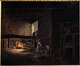 Kuźnie w Chatillon sur Seine (Chatillon-sur-Seine) Obraz Etienne Bouhot (1780-1862) 1823 Montbard, Musee des Forges de Breffan