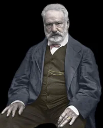Portret Victora Hugo (1802-1885), francuskiego pisarza i poety, Koloryzacja na fotografii Etienne Carjata (1828-1906) - Victor Hugo (1802-1885). Angielski pisarz i poeta. ok. 1870. Fotografia kolorowa.