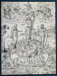 Alegoria religii. Rysunek Etienne Delaune (1518-1583/95) XVI-wieczny Paryż, Luwr