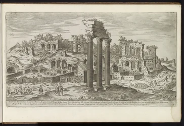 Palatijn te Rome Bouwwerken uit de oudheid (tytuł serii) Ślady starożytnego Rzymu zebrane i sfotografowane w perspektywie przez Stefano Du Perac Parisino (tytuł serii na obiekcie)