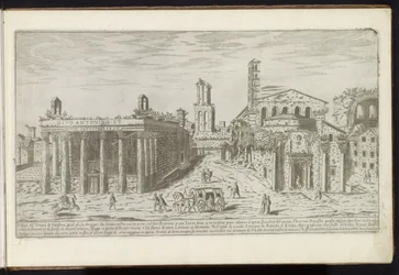 Ruiny świątyni Antonina i Faustyny ​​oraz świątyni Romulusa na Forum Romanum Starożytne budynki (tytuł serii) I vestigi dell