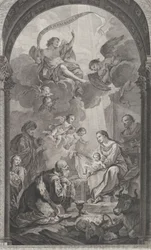 Kaplica podrzutków w Paryżu: Magi Gaspard i Melchior adorujący E..., 1752.