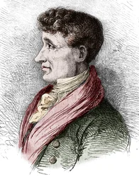 Portret Josepha Jouberta (1754-1824), francuskiego pisarza. Grawer Bocour w „”Le Magasin malownicze””