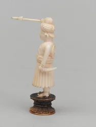 Czarny pion, figura szachowa, Indie, około 1820 roku