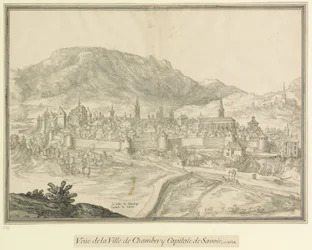 Miasto Chambery  Stolica Sabaudii: Veüe de la Ville de Chambéry Stolica Sabaudii w 1618 r.
