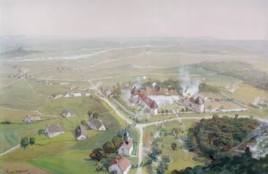 Odbicie zamku w Mondement przez armię francuską 9 września 1914 r. podczas pierwszej bitwy nad Marną 1915 r.