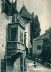 Spokojny zakątek Merano, Południowy Tyrol, Włochy, 1927