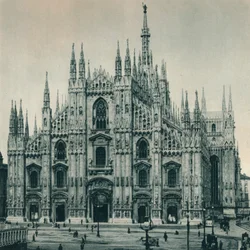 Fasada Duomo, Mediolan, Włochy, 1927