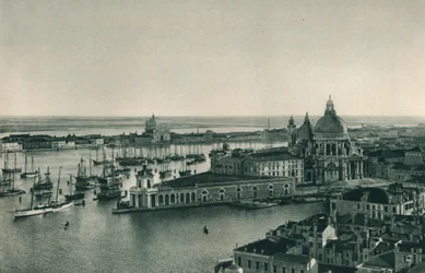 Canal Grande i kościół Santa Maria della Salute, Wenecja, Włochy, 1927
