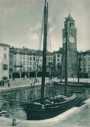 Port i Torre Apponale, Riva del Garda, Włochy, 1927