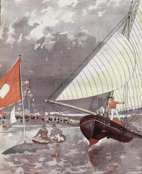 Regates w Le Havre w 1892 roku, na podstawie akwareli pana Courbona.