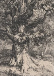 Karol Wielki, dąb z orlim gniazdem, 1845.