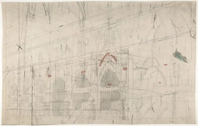 Projekt scenografii w Operze w Paryżu: Wnętrze kościoła, 1830-90.