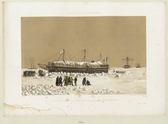 Pływająca bateria Tonnante w lodzie w pobliżu Kinburn, 1856 r