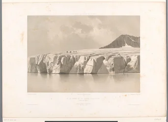 Widok na jezioro Märjelensee i lodowiec Aletsch Le Lac Merill et le Glacier d