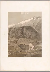 Widok hotelu na Grimselpass L