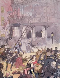 Pożar w Operze Comique, 25 maja 1887 (kolor lito)