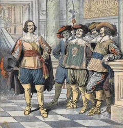 Ilustracja do "Les Trois Mousquetaires" (Trzej muszkieterowie), początek XX wieku (rycina)