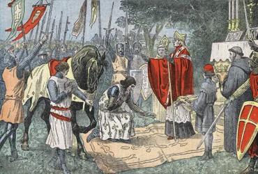 Philippe Auguste przed bitwą pod Bouvine 27 lipca