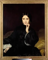 Portret Madame de Loynes (1837-1908) Prowadziła ważny salon literacki i polityczny. Obraz Eugene Amaury-Duval (1808-1885) 1862 Nd. 0,82x1m. Paryż, Muzeum Orsay