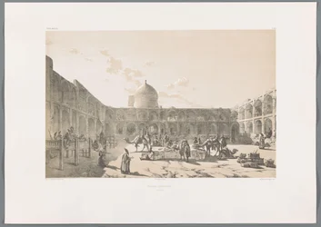 Caravanserai-i-Shah w Qazvin Caravân-Serail-I-Châh (Casbin) (tytuł na obiekcie) Perskie pejzaże (tytuł serii) Perse modern (tytuł serii)