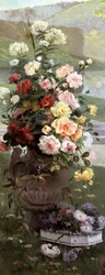 Kwiaty sezonowe - Lato. Malarstwo Eugene Henri Cauchois (1850-1911) Kolekcja prywatna.