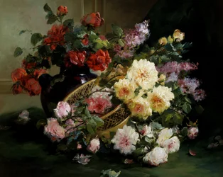 Romantyczne kwiaty. Malarstwo Eugene Henri Cauchois (1850-1911) Kolekcja prywatna.