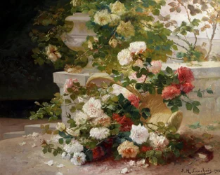 Kosz róż. Malarstwo Eugene Henri Cauchois (1850-1911) Kolekcja prywatna.