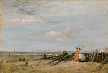 Scena na plaży w Trouville, lata 60. XIX wieku