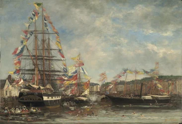 Święto w porcie w Honfleur, 1858
