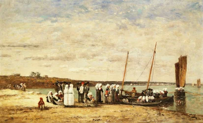 Rybaczki wysiadające z Plougastel, 1870