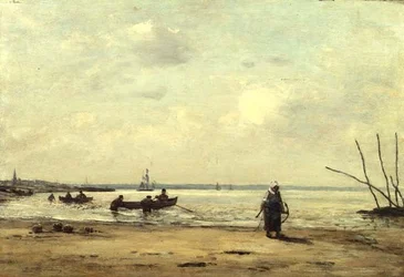 Odpływ w pobliżu Honfleur, ok. 1864-66 (olej na panelu)