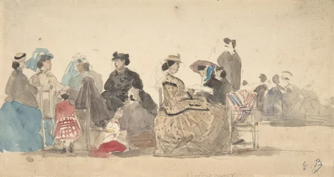 Na plaży, 1865.