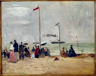 Na plaży Trouville w Normandii (olej na płótnie)