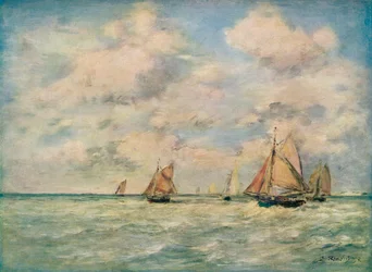 Wyjście z łodzi w Trouville, XIX wiek