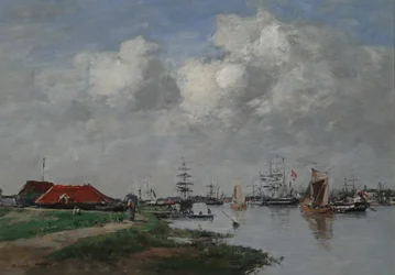 Rzeka Escaut w Antwerpii, ok.1871-74