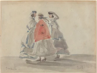 Trzy kobiety w Trouville, c. 1865.